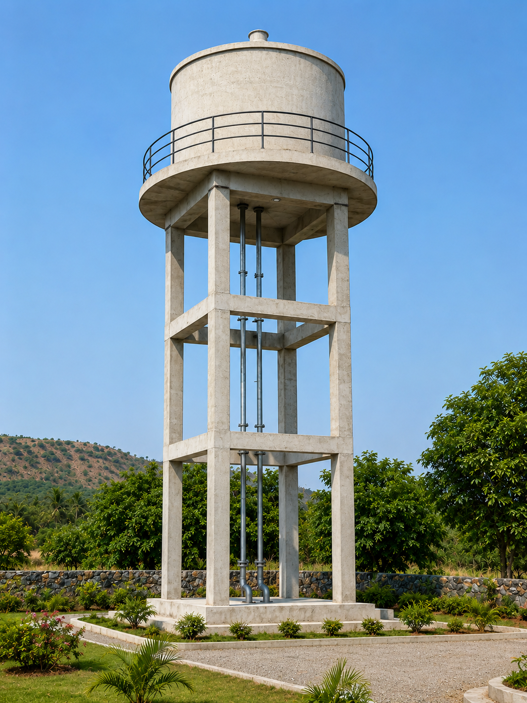 Operational Overhead Water Tank